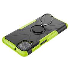 Funda Bumper Silicona y Plastico Mate Carcasa con Magnetico Anillo de dedo Soporte JX3 para Samsung Galaxy A12 5G Verde