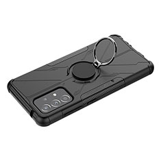 Funda Bumper Silicona y Plastico Mate Carcasa con Magnetico Anillo de dedo Soporte JX3 para Samsung Galaxy A52s 5G Negro