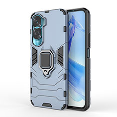 Funda Bumper Silicona y Plastico Mate Carcasa con Magnetico Anillo de dedo Soporte KC1 para Huawei Honor 90 Lite 5G Azul