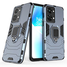 Funda Bumper Silicona y Plastico Mate Carcasa con Magnetico Anillo de dedo Soporte KC1 para OnePlus Nord 2T 5G Azul