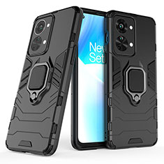 Funda Bumper Silicona y Plastico Mate Carcasa con Magnetico Anillo de dedo Soporte KC1 para OnePlus Nord 2T 5G Negro