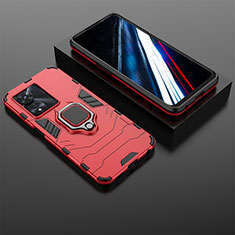 Funda Bumper Silicona y Plastico Mate Carcasa con Magnetico Anillo de dedo Soporte KC1 para Oppo A78 4G Rojo