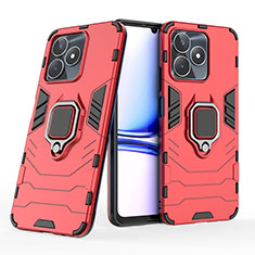 Funda Bumper Silicona y Plastico Mate Carcasa con Magnetico Anillo de dedo Soporte KC1 para Realme Narzo N53 Rojo