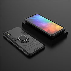 Funda Bumper Silicona y Plastico Mate Carcasa con Magnetico Anillo de dedo Soporte KC1 para Xiaomi Redmi 9i Negro