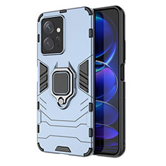 Funda Bumper Silicona y Plastico Mate Carcasa con Magnetico Anillo de dedo Soporte KC1 para Xiaomi Redmi Note 12 4G Azul