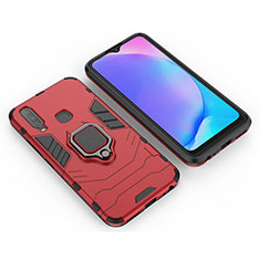 Funda Bumper Silicona y Plastico Mate Carcasa con Magnetico Anillo de dedo Soporte KC2 para Vivo Y11 Rojo