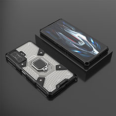 Funda Bumper Silicona y Plastico Mate Carcasa con Magnetico Anillo de dedo Soporte KC3 para Xiaomi Poco F4 GT 5G Negro