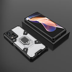 Funda Bumper Silicona y Plastico Mate Carcasa con Magnetico Anillo de dedo Soporte KC4 para Xiaomi Mi 11i 5G (2022) Blanco