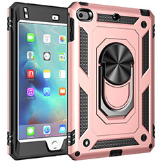 Funda Bumper Silicona y Plastico Mate Carcasa con Magnetico Anillo de dedo Soporte MQ1 para Apple iPad Mini 5 (2019) Oro Rosa