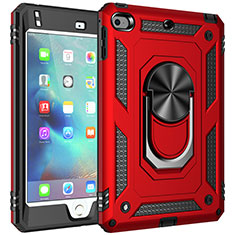 Funda Bumper Silicona y Plastico Mate Carcasa con Magnetico Anillo de dedo Soporte MQ1 para Apple iPad Mini 5 (2019) Rojo