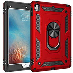 Funda Bumper Silicona y Plastico Mate Carcasa con Magnetico Anillo de dedo Soporte MQ1 para Apple iPad Pro 9.7 Rojo