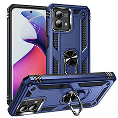 Funda Bumper Silicona y Plastico Mate Carcasa con Magnetico Anillo de dedo Soporte MQ1 para Motorola Moto G Stylus (2023) 4G Azul