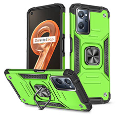 Funda Bumper Silicona y Plastico Mate Carcasa con Magnetico Anillo de dedo Soporte MQ1 para Realme 9i 4G Verde