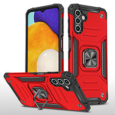 Funda Bumper Silicona y Plastico Mate Carcasa con Magnetico Anillo de dedo Soporte MQ1 para Samsung Galaxy A04s Rojo