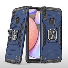 Funda Bumper Silicona y Plastico Mate Carcasa con Magnetico Anillo de dedo Soporte MQ1 para Samsung Galaxy A10s Azul