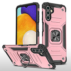 Funda Bumper Silicona y Plastico Mate Carcasa con Magnetico Anillo de dedo Soporte MQ1 para Samsung Galaxy A13 5G Oro Rosa