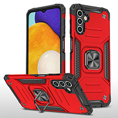 Funda Bumper Silicona y Plastico Mate Carcasa con Magnetico Anillo de dedo Soporte MQ1 para Samsung Galaxy A13 5G Rojo