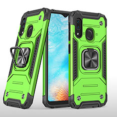 Funda Bumper Silicona y Plastico Mate Carcasa con Magnetico Anillo de dedo Soporte MQ1 para Samsung Galaxy A20e Verde