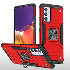 Funda Bumper Silicona y Plastico Mate Carcasa con Magnetico Anillo de dedo Soporte MQ1 para Samsung Galaxy A24 4G Rojo