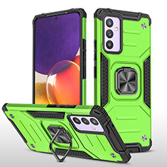 Funda Bumper Silicona y Plastico Mate Carcasa con Magnetico Anillo de dedo Soporte MQ1 para Samsung Galaxy A24 4G Verde