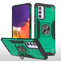 Funda Bumper Silicona y Plastico Mate Carcasa con Magnetico Anillo de dedo Soporte MQ1 para Samsung Galaxy A24 4G Verde Noche