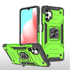 Funda Bumper Silicona y Plastico Mate Carcasa con Magnetico Anillo de dedo Soporte MQ1 para Samsung Galaxy A32 4G Verde