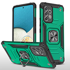 Funda Bumper Silicona y Plastico Mate Carcasa con Magnetico Anillo de dedo Soporte MQ1 para Samsung Galaxy A33 5G Verde Noche