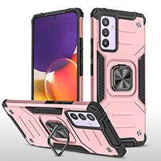 Funda Bumper Silicona y Plastico Mate Carcasa con Magnetico Anillo de dedo Soporte MQ1 para Samsung Galaxy A34 5G Oro Rosa