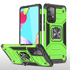 Funda Bumper Silicona y Plastico Mate Carcasa con Magnetico Anillo de dedo Soporte MQ1 para Samsung Galaxy A52s 5G Verde