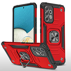 Funda Bumper Silicona y Plastico Mate Carcasa con Magnetico Anillo de dedo Soporte MQ1 para Samsung Galaxy A53 5G Rojo