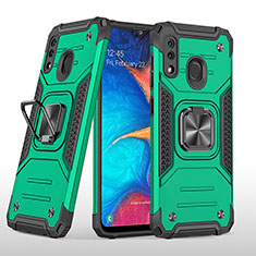 Funda Bumper Silicona y Plastico Mate Carcasa con Magnetico Anillo de dedo Soporte MQ1 para Samsung Galaxy M10S Verde Noche