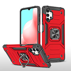 Funda Bumper Silicona y Plastico Mate Carcasa con Magnetico Anillo de dedo Soporte MQ1 para Samsung Galaxy M32 5G Rojo