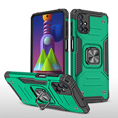 Funda Bumper Silicona y Plastico Mate Carcasa con Magnetico Anillo de dedo Soporte MQ1 para Samsung Galaxy M51 Verde Noche