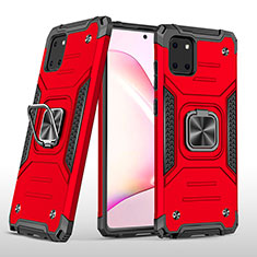 Funda Bumper Silicona y Plastico Mate Carcasa con Magnetico Anillo de dedo Soporte MQ1 para Samsung Galaxy M60s Rojo