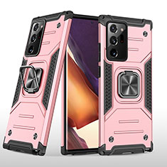 Funda Bumper Silicona y Plastico Mate Carcasa con Magnetico Anillo de dedo Soporte MQ1 para Samsung Galaxy Note 20 Ultra 5G Oro Rosa