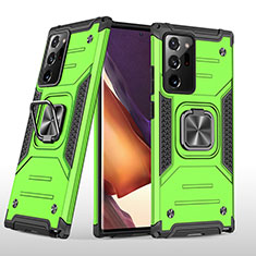 Funda Bumper Silicona y Plastico Mate Carcasa con Magnetico Anillo de dedo Soporte MQ1 para Samsung Galaxy Note 20 Ultra 5G Verde