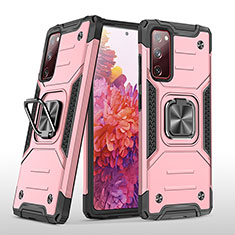 Funda Bumper Silicona y Plastico Mate Carcasa con Magnetico Anillo de dedo Soporte MQ1 para Samsung Galaxy S20 FE (2022) 5G Oro Rosa