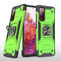 Funda Bumper Silicona y Plastico Mate Carcasa con Magnetico Anillo de dedo Soporte MQ1 para Samsung Galaxy S20 FE (2022) 5G Verde