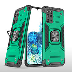 Funda Bumper Silicona y Plastico Mate Carcasa con Magnetico Anillo de dedo Soporte MQ1 para Samsung Galaxy S20 Plus Verde Noche