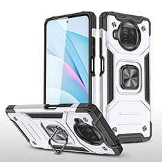 Funda Bumper Silicona y Plastico Mate Carcasa con Magnetico Anillo de dedo Soporte MQ1 para Xiaomi Mi 10T Lite 5G Plata