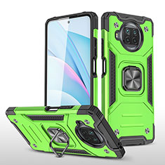 Funda Bumper Silicona y Plastico Mate Carcasa con Magnetico Anillo de dedo Soporte MQ1 para Xiaomi Mi 10T Lite 5G Verde