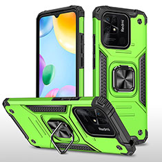 Funda Bumper Silicona y Plastico Mate Carcasa con Magnetico Anillo de dedo Soporte MQ1 para Xiaomi Redmi 10 India Verde