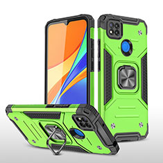 Funda Bumper Silicona y Plastico Mate Carcasa con Magnetico Anillo de dedo Soporte MQ1 para Xiaomi Redmi 10A 4G Verde