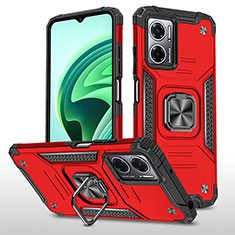 Funda Bumper Silicona y Plastico Mate Carcasa con Magnetico Anillo de dedo Soporte MQ1 para Xiaomi Redmi 11 Prime 5G Rojo