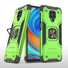 Funda Bumper Silicona y Plastico Mate Carcasa con Magnetico Anillo de dedo Soporte MQ1 para Xiaomi Redmi Note 9S Verde