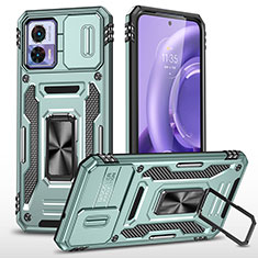 Funda Bumper Silicona y Plastico Mate Carcasa con Magnetico Anillo de dedo Soporte MQ2 para Motorola Moto Edge 30 Lite 5G Menta Verde