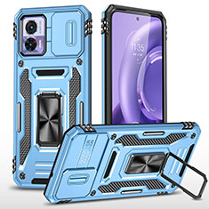 Funda Bumper Silicona y Plastico Mate Carcasa con Magnetico Anillo de dedo Soporte MQ2 para Motorola Moto Edge 30 Neo 5G Azul