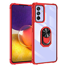 Funda Bumper Silicona y Plastico Mate Carcasa con Magnetico Anillo de dedo Soporte MQ2 para Samsung Galaxy F54 5G Rojo