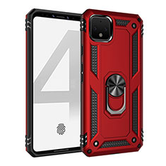 Funda Bumper Silicona y Plastico Mate Carcasa con Magnetico Anillo de dedo Soporte MQ3 para Google Pixel 4 Rojo