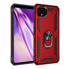 Funda Bumper Silicona y Plastico Mate Carcasa con Magnetico Anillo de dedo Soporte MQ3 para Google Pixel 4 XL Rojo